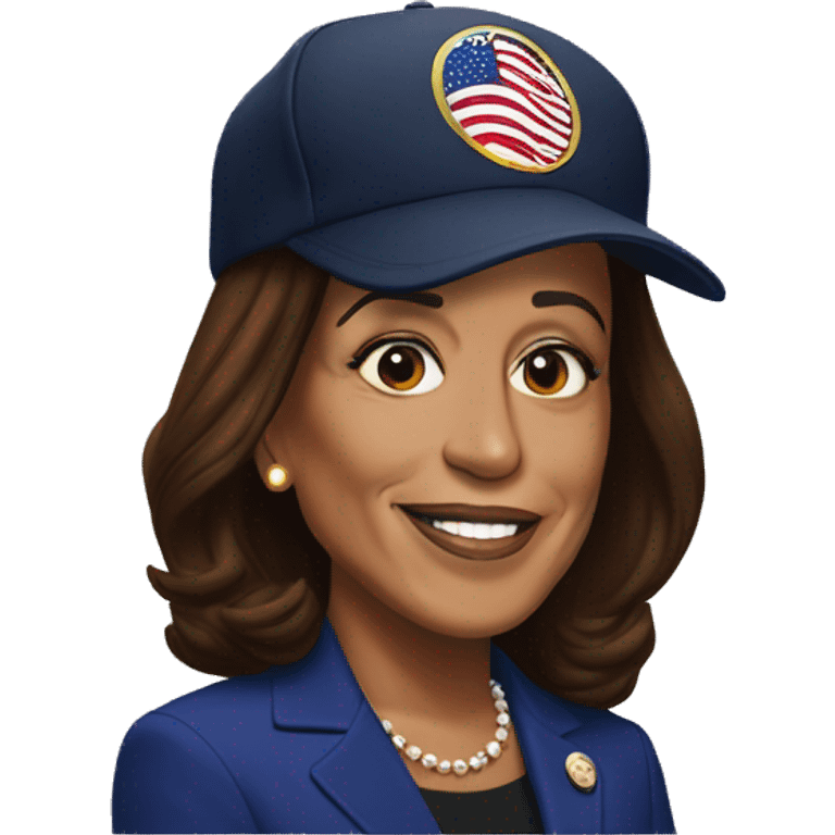 Kamala Harris With trump cap emoji