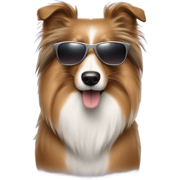 Jacked Sheltie with shades emoji