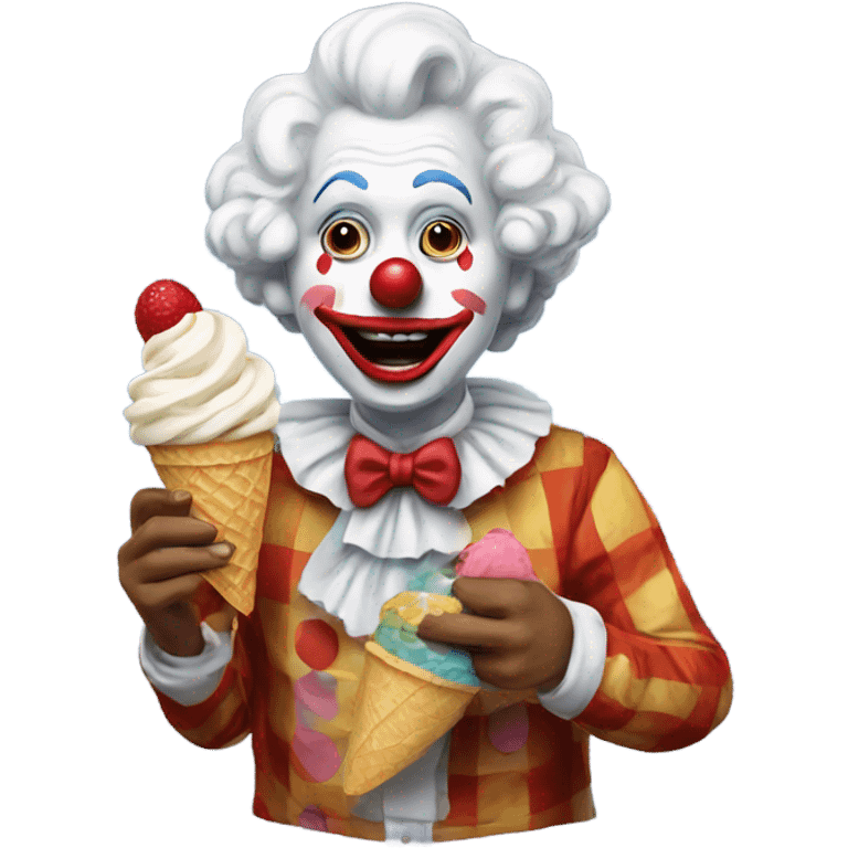 art the clown eating ice cream emoji