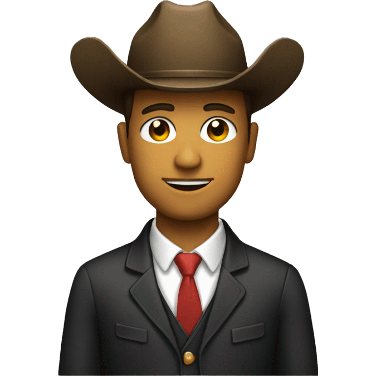 Man in a suit with a cowboy hat emoji