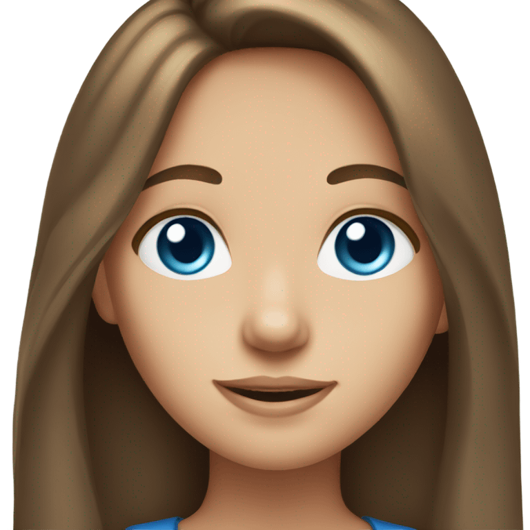 brown haired blue eyed girl with long hair emoji