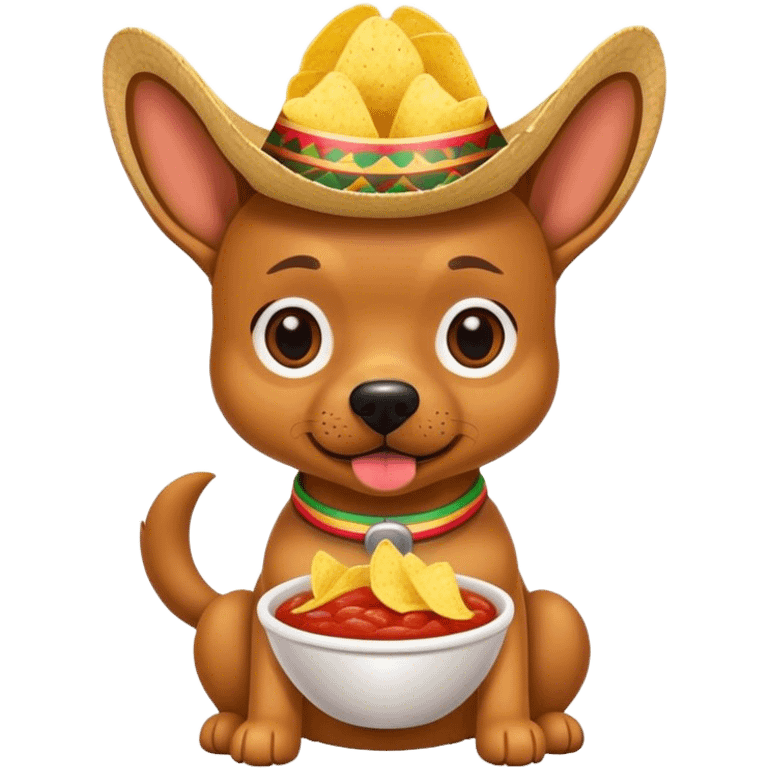 Mexican dog chips and salsa emoji