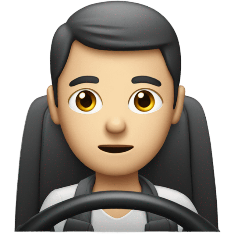 suspicious face behind driver wheel  emoji