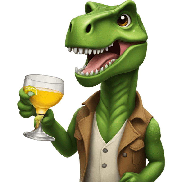 Trex with tequila  emoji