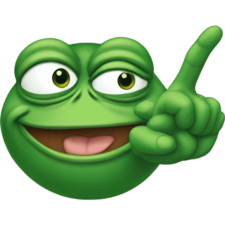 Pepe the frog points with his finger emoji