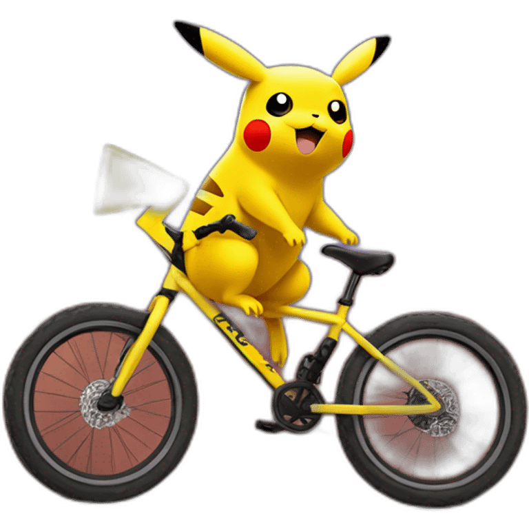 pikachu riding a mountain bike emoji