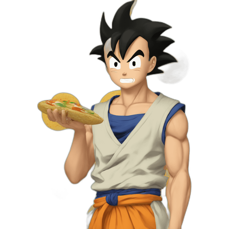 Goku eating arepa emoji