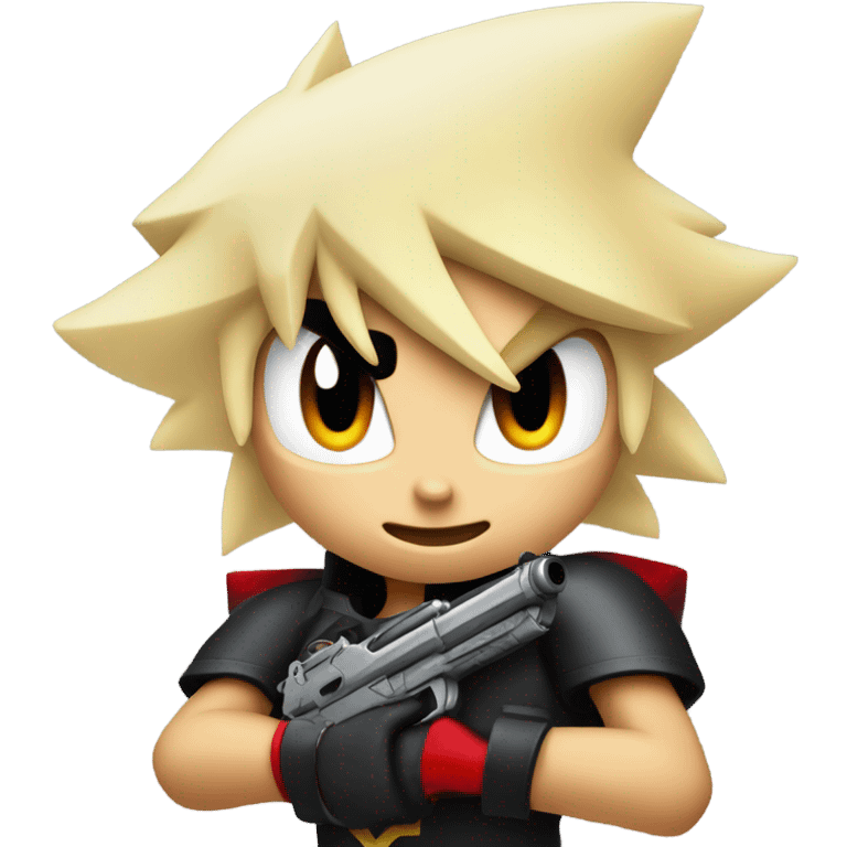 Shadow the hedgehog with a blaster emoji