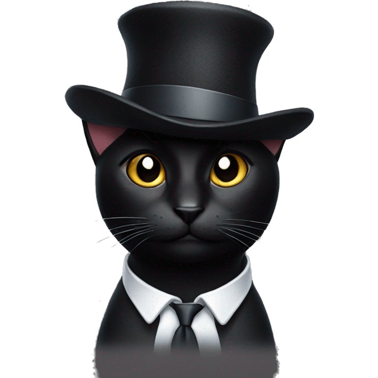 black cat in which hat emoji