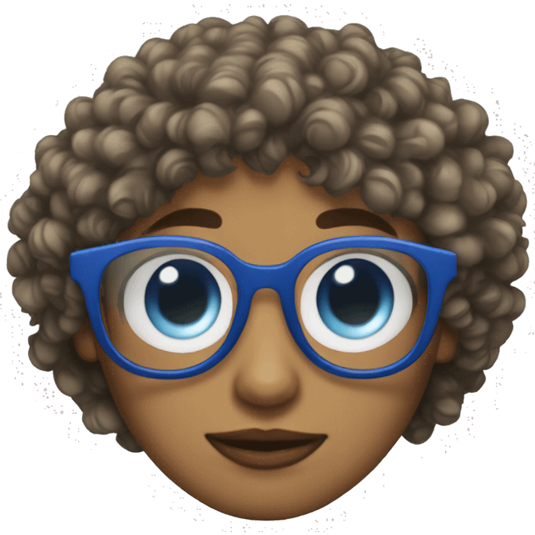 blue skin glasses androgenous curly hair emoji