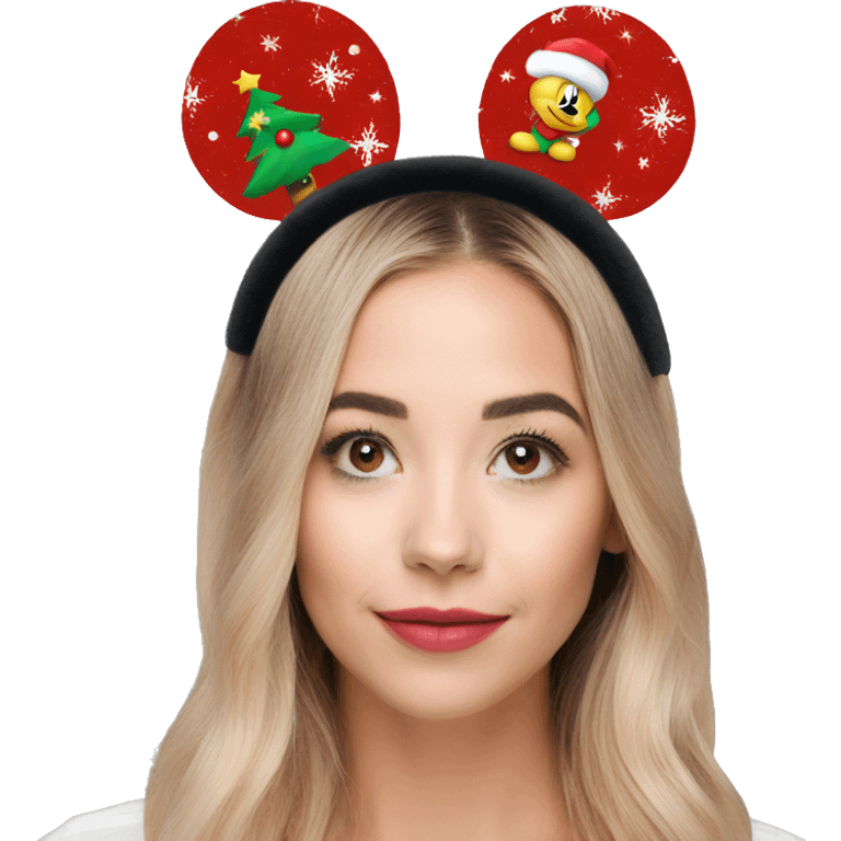 aesthetic christmas mickey ear headband emoji