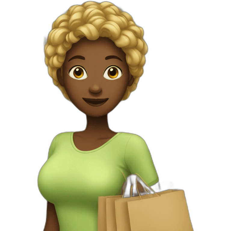 african lady shopping emoji