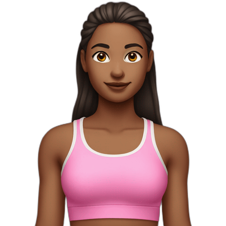 A girl wear a pink sport tank top emoji