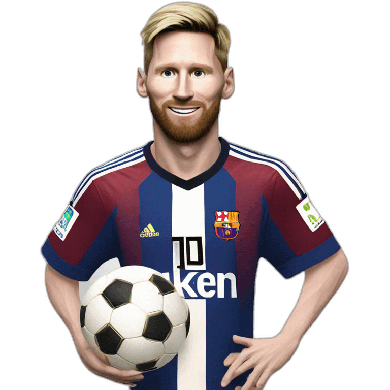 Messi qui vole le ballon d’or de Haaland emoji