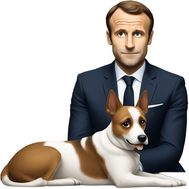 macron with a dog  emoji