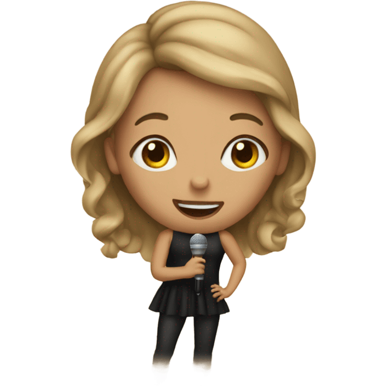 A superstar girl singing on a stage emoji