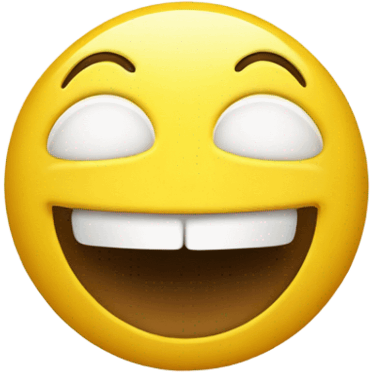 A yellow face with simple, open eyes and a broad, open smile, showing upper teeth and tongue on some platforms. Often conveys general pleasure and good cheer or humor. emoji