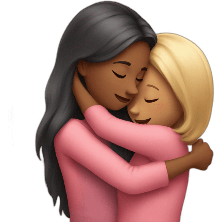 The woman hugs the girl emoji