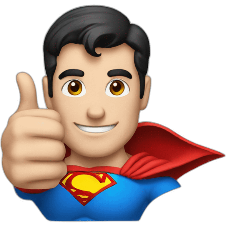 Portrait Superman with thumbs up and shirt logo emoji