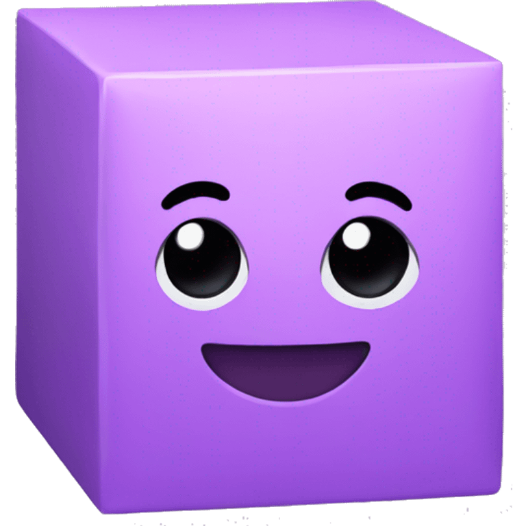 cubic purple box with cute face emoji