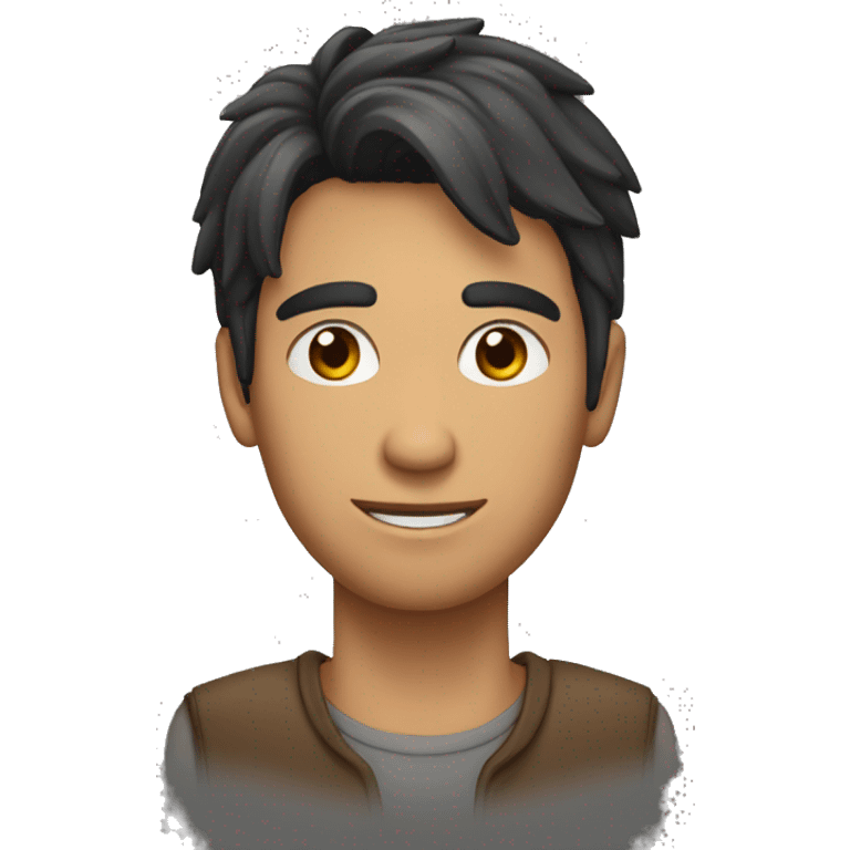 Hombre de 15 años piel morena y pelo rizo emoji