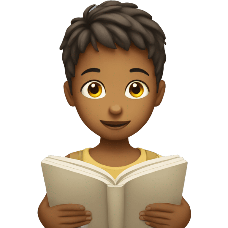 a child reading emoji