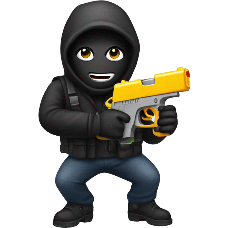 Robber emoji with water pistol emoji