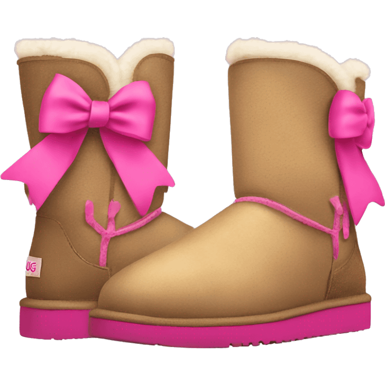 Ugg boots with pink bows emoji