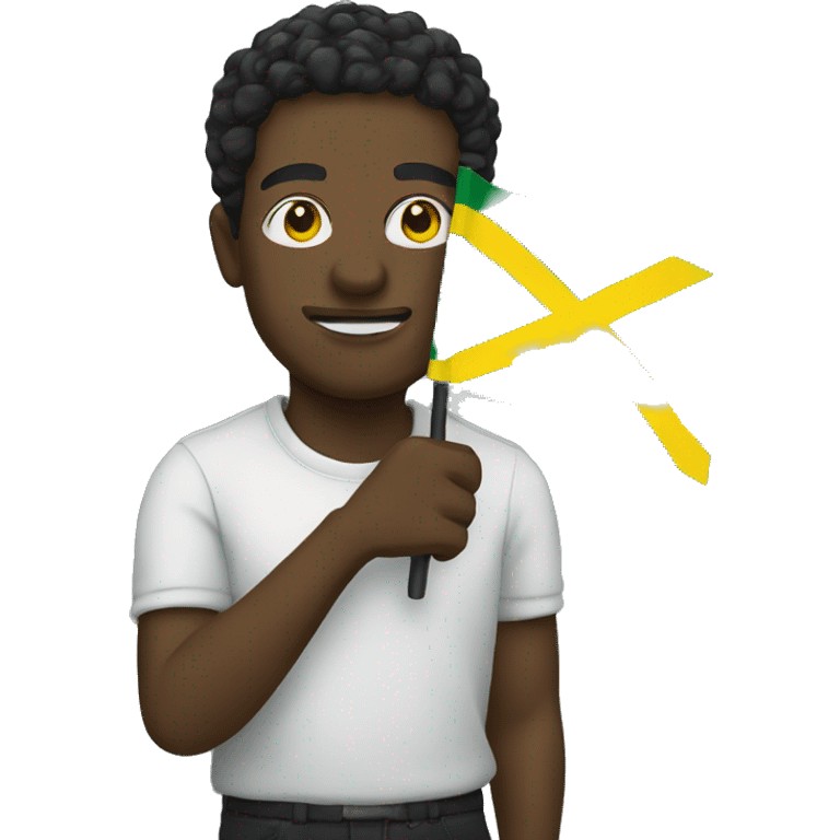 Jamaican man holding a flag  emoji