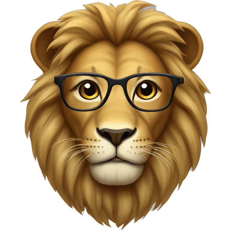 Lion with glasses emoji