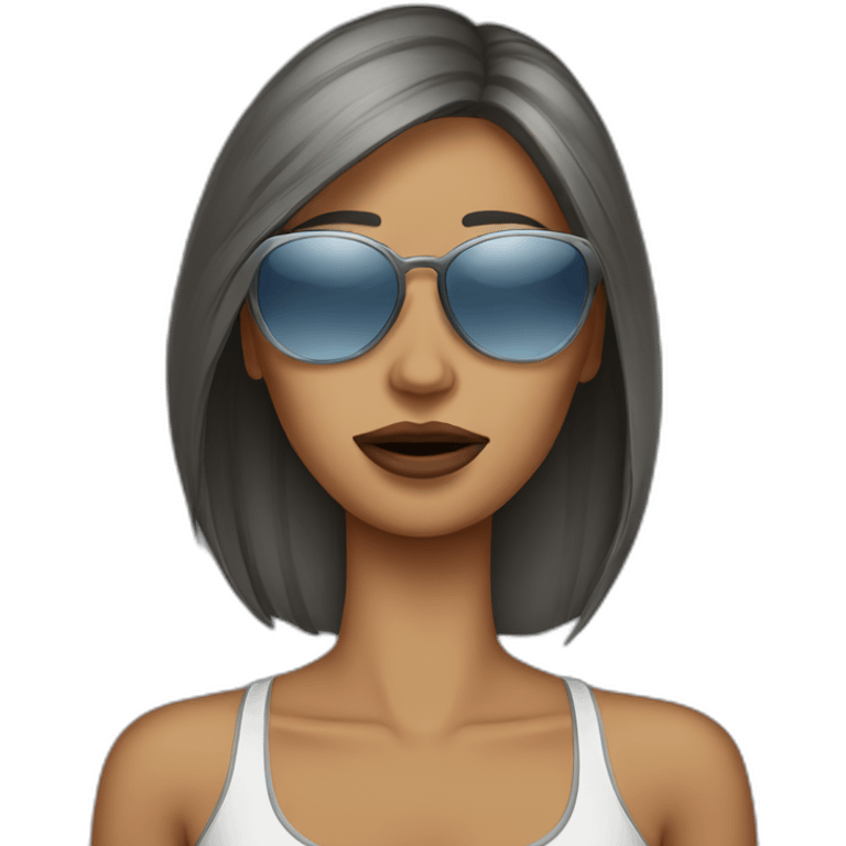 a woman crying while wearing sunglasses to look cool emoji