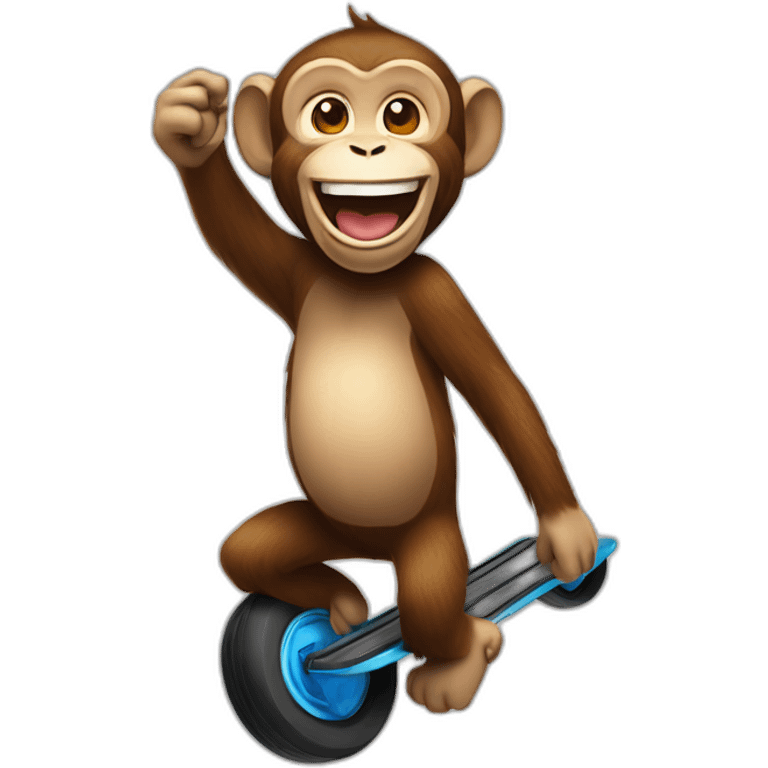 happy monkey with onewheel pint x emoji