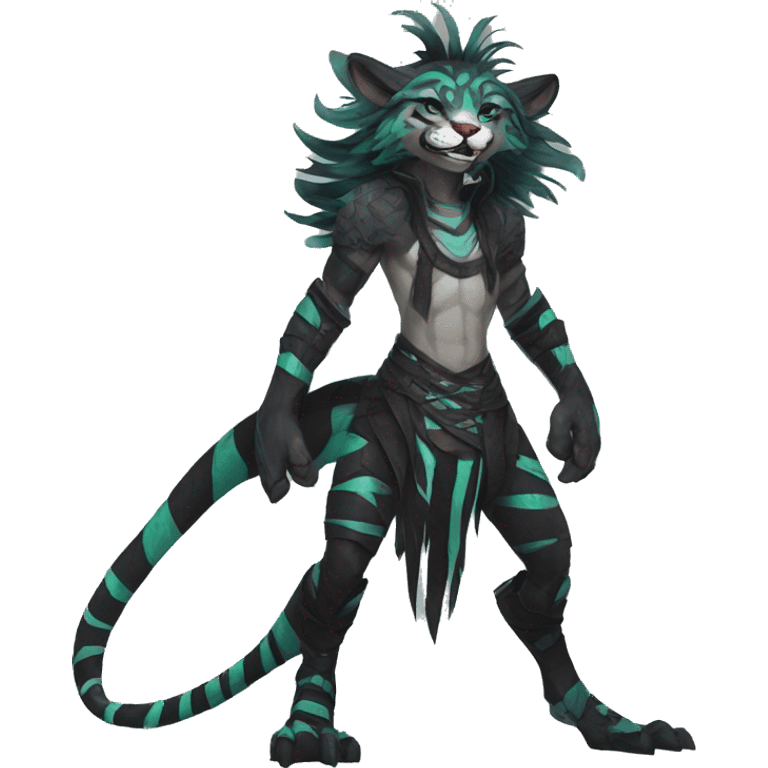 Cool Modern Edgy Vernid species with edgy stripe markings by LiLaiRa full body emoji