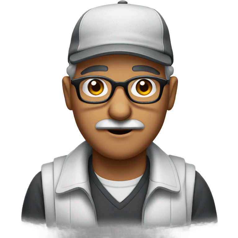 man latin grey mustache glasses cap emoji