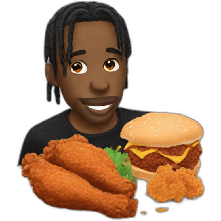 Travis Scott eating fried chicken  emoji