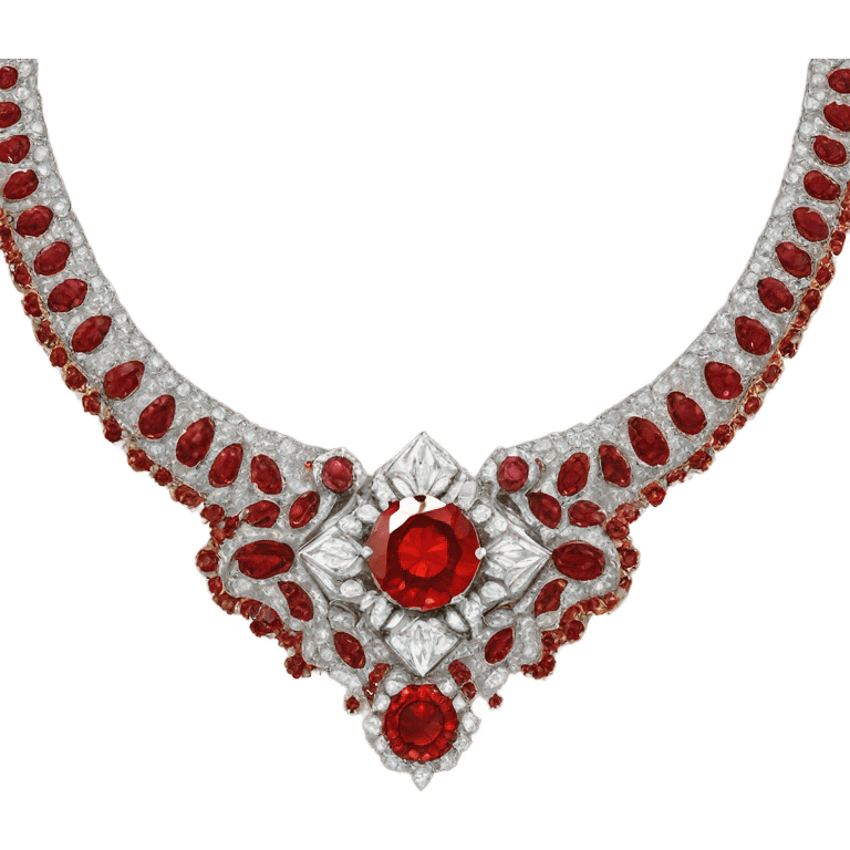 beautiful necklace with red diamond emoji