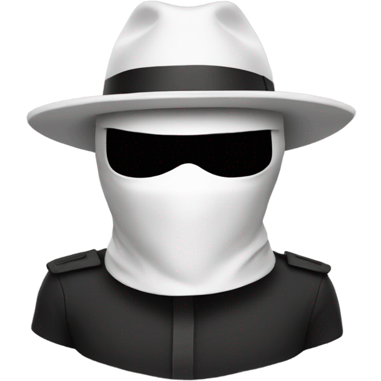 white hat hacker with anonymous mask emoji