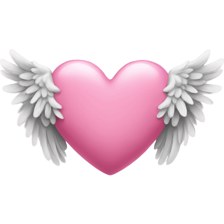 pink heart - angel wings emoji