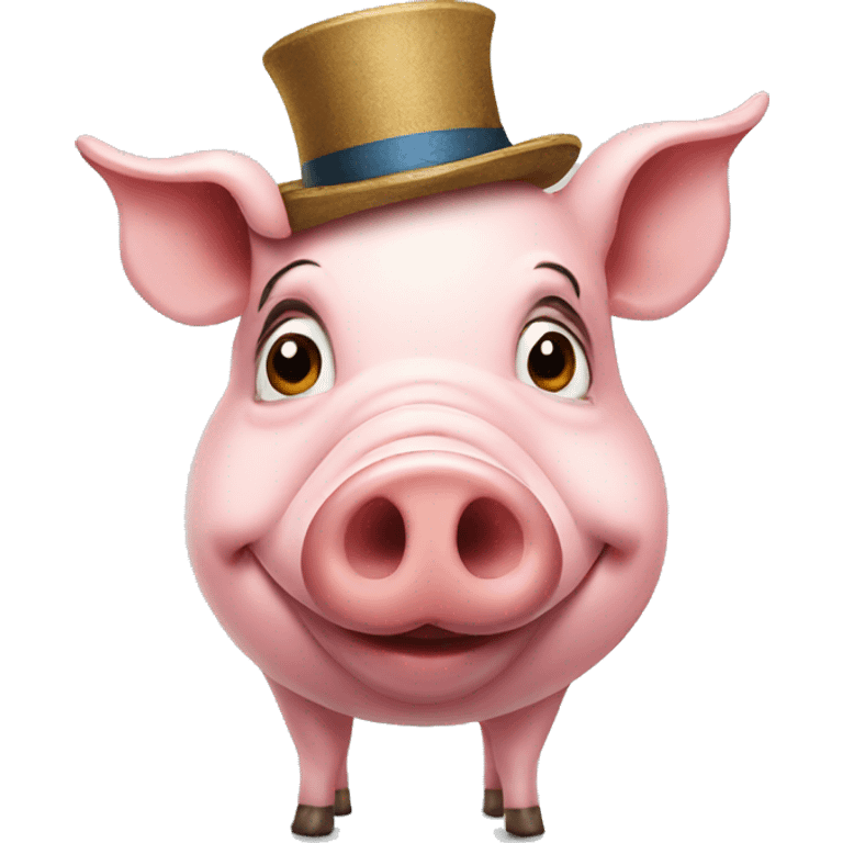 A pig with a funny hat emoji