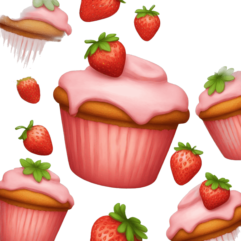 Strawberry muffins  emoji