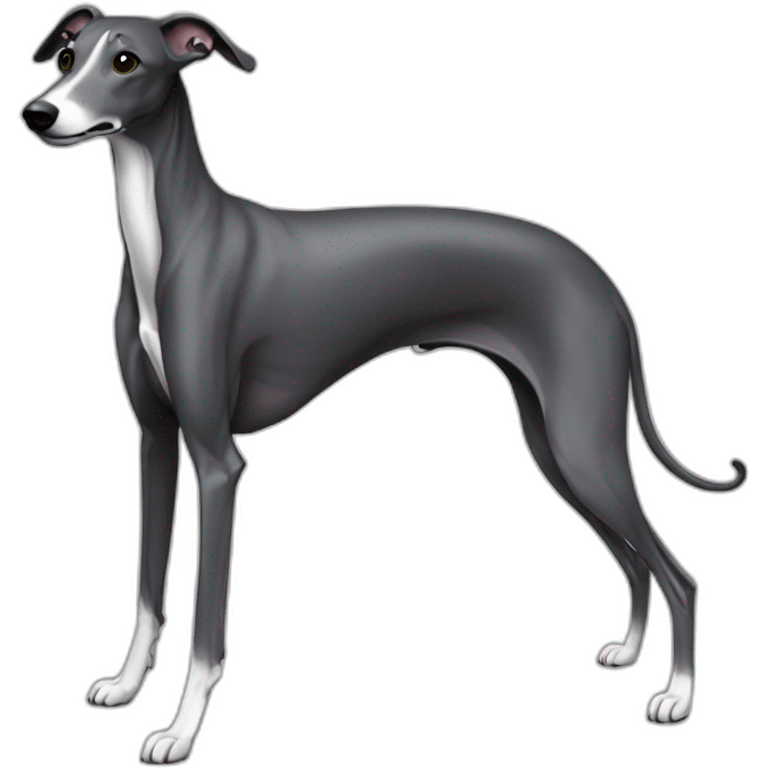 skinny all dark grey whippet emoji