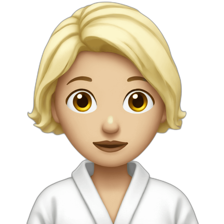 tired blonde woman in white bathrobe emoji