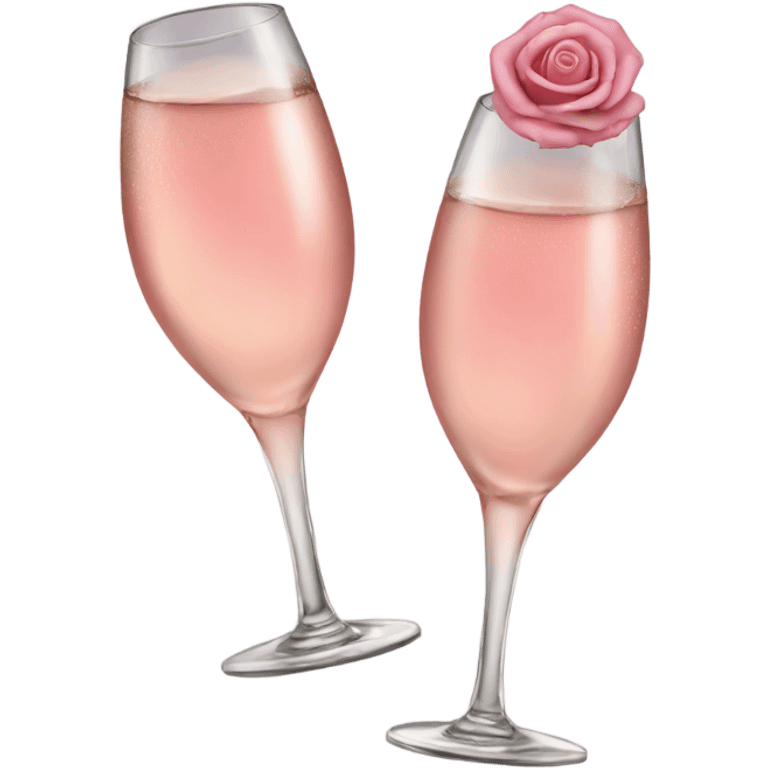 Cheers with  Champagne rose emoji