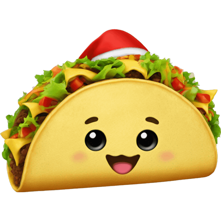 Taco with Santa hat emoji