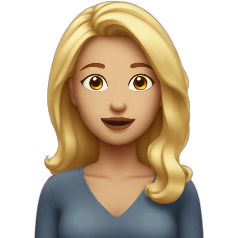 blonde woman blushing emoji