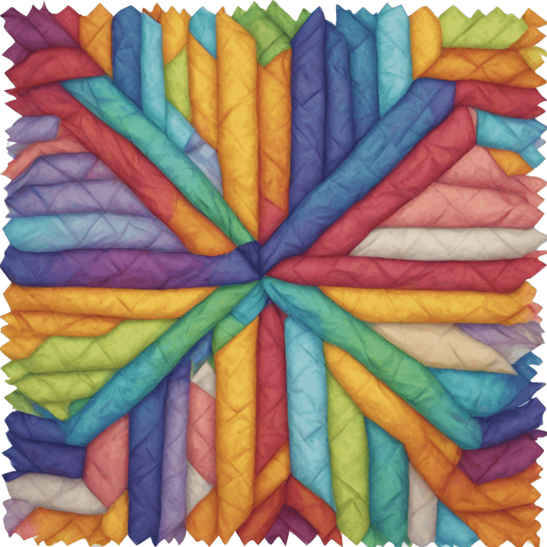 Folded colorful quilt emoji