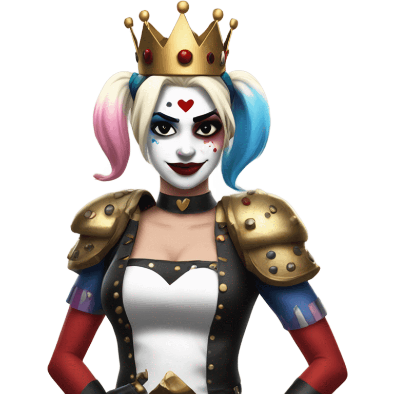 Harley Quinn wearing a crown while fighting  emoji