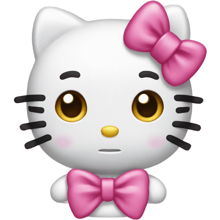 Hello Kitty with pink bows on her head emoji