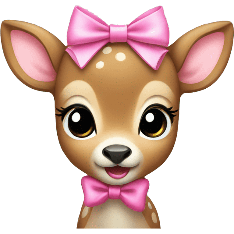 Baby deer with a pink bow  emoji