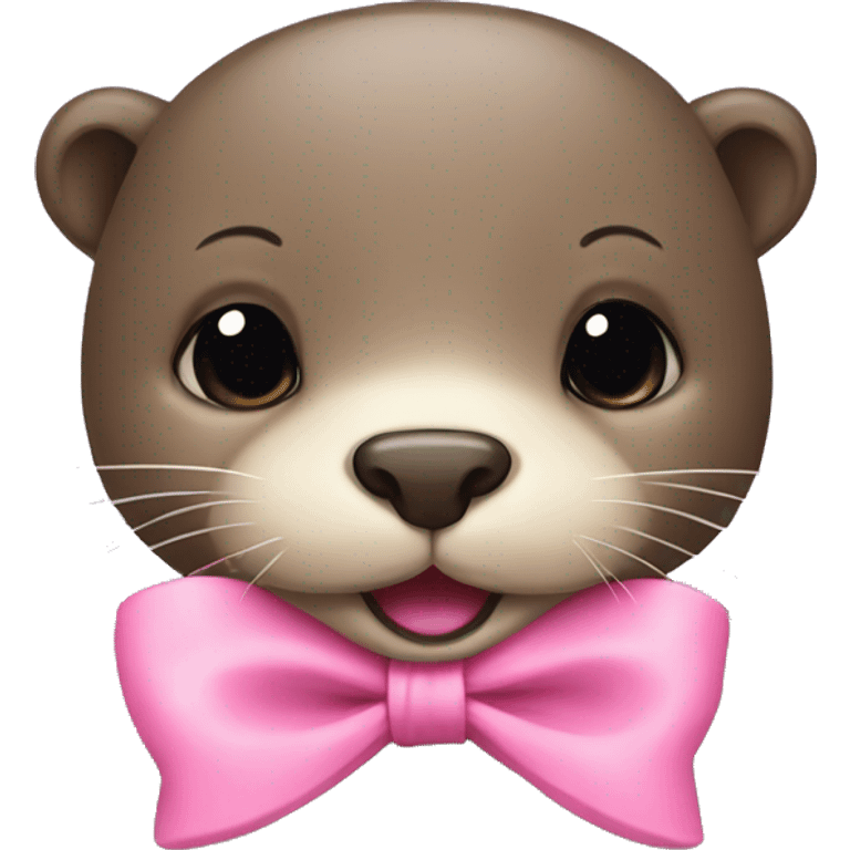 otter with pink bow emoji